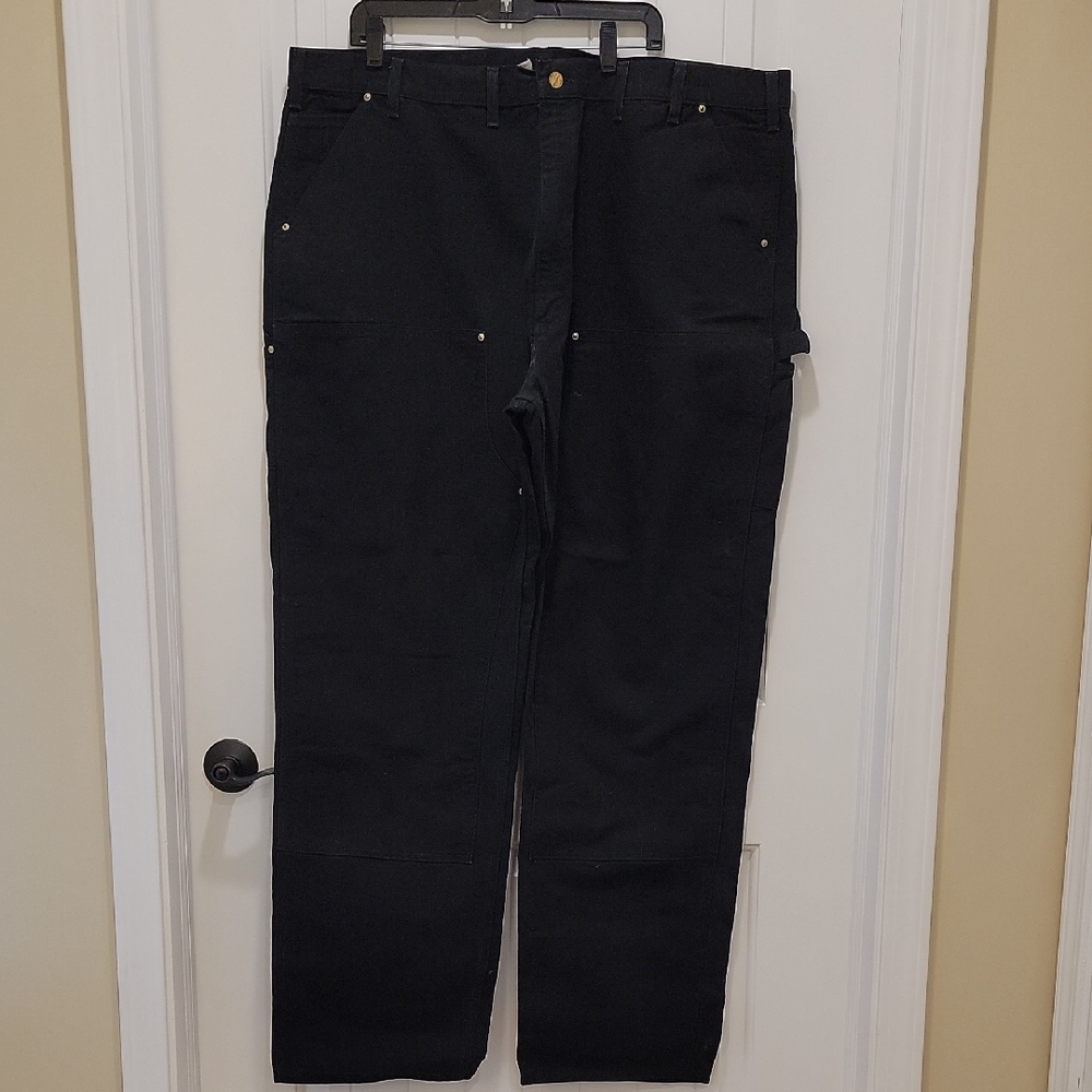 Carhartt Double Knee B01-BLK Original Fit Union Made Vintage Pants Size 46x34 - Picture 1 of 10